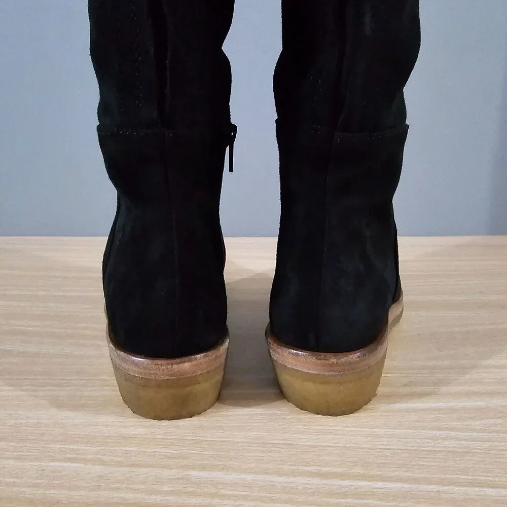Free People Banks Over The Knee Boot Womens EU 37 Black Suede Slouchy Pull On